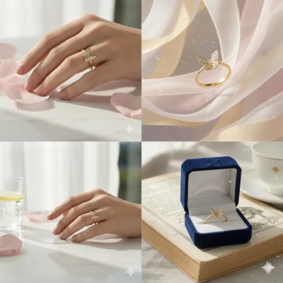 Dazzling Butterfly Ring| Elegant Pave-Set Women’s Jewelry