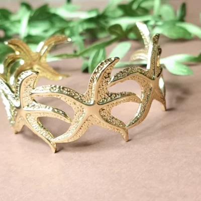 Elegant Gold-Plated Starfish Cuff Bracelet for Women Beach & Ocean-Inspired Statement Jewelry