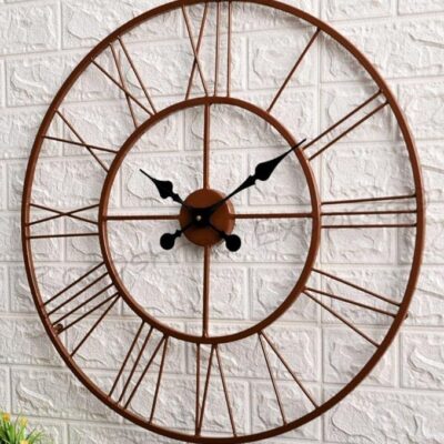 Vintage Roman Metal Wall Clock – Open Frame Design